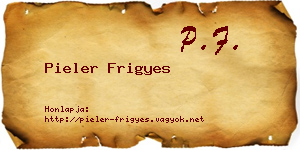 Pieler Frigyes névjegykártya
